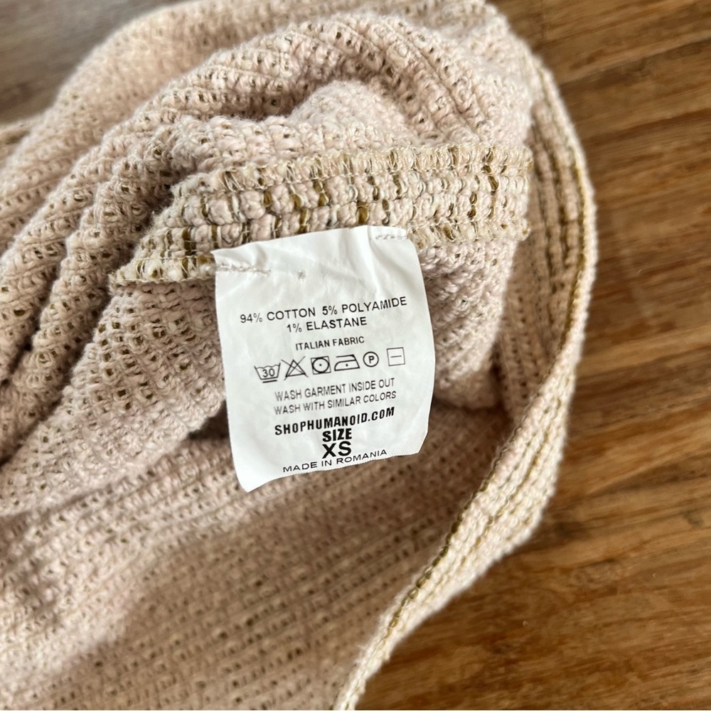 Humanoid Italian Organic Cotton Dress in Sand Color sz XS - Picture 4 of 5